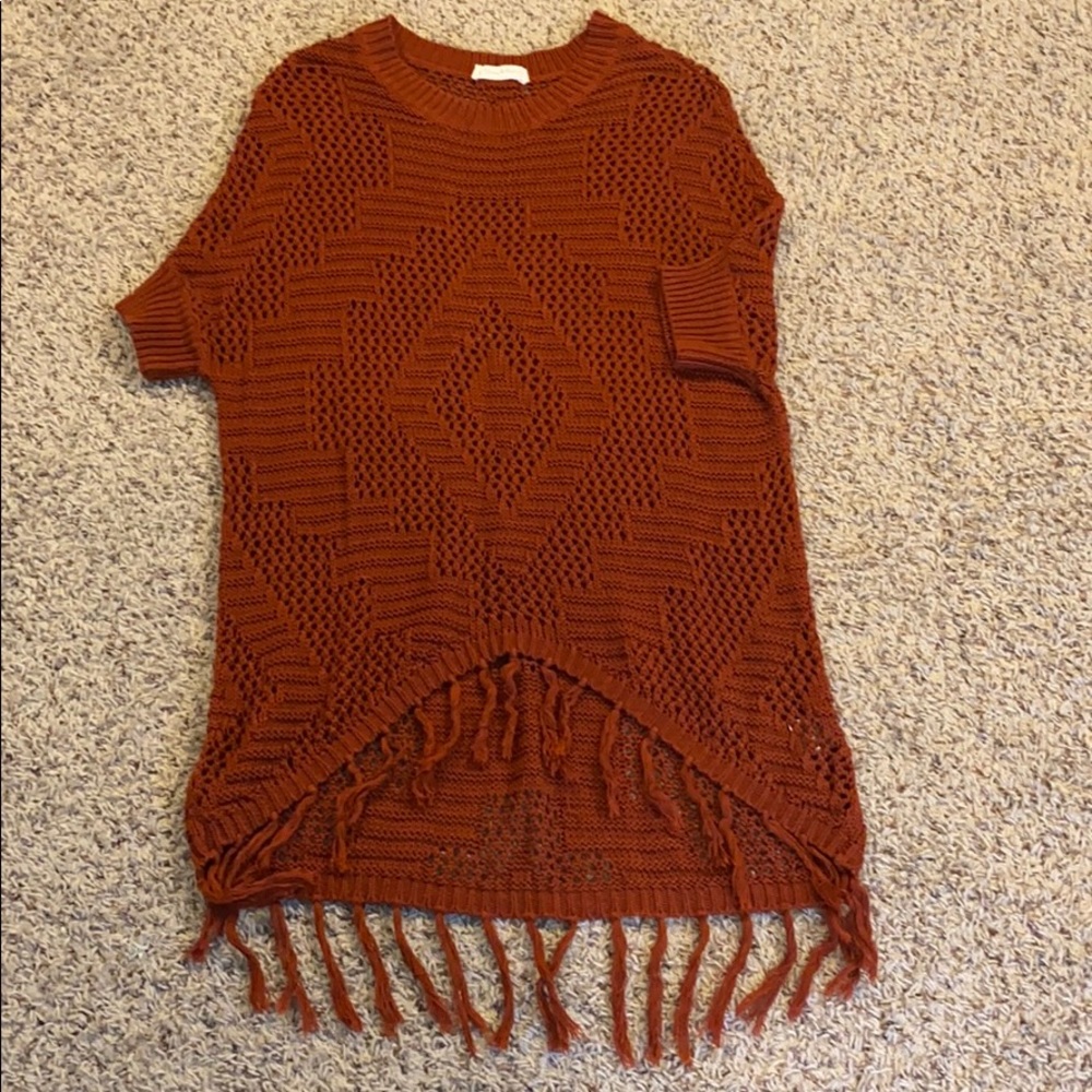 Super cute rust color Aztec sweater dress